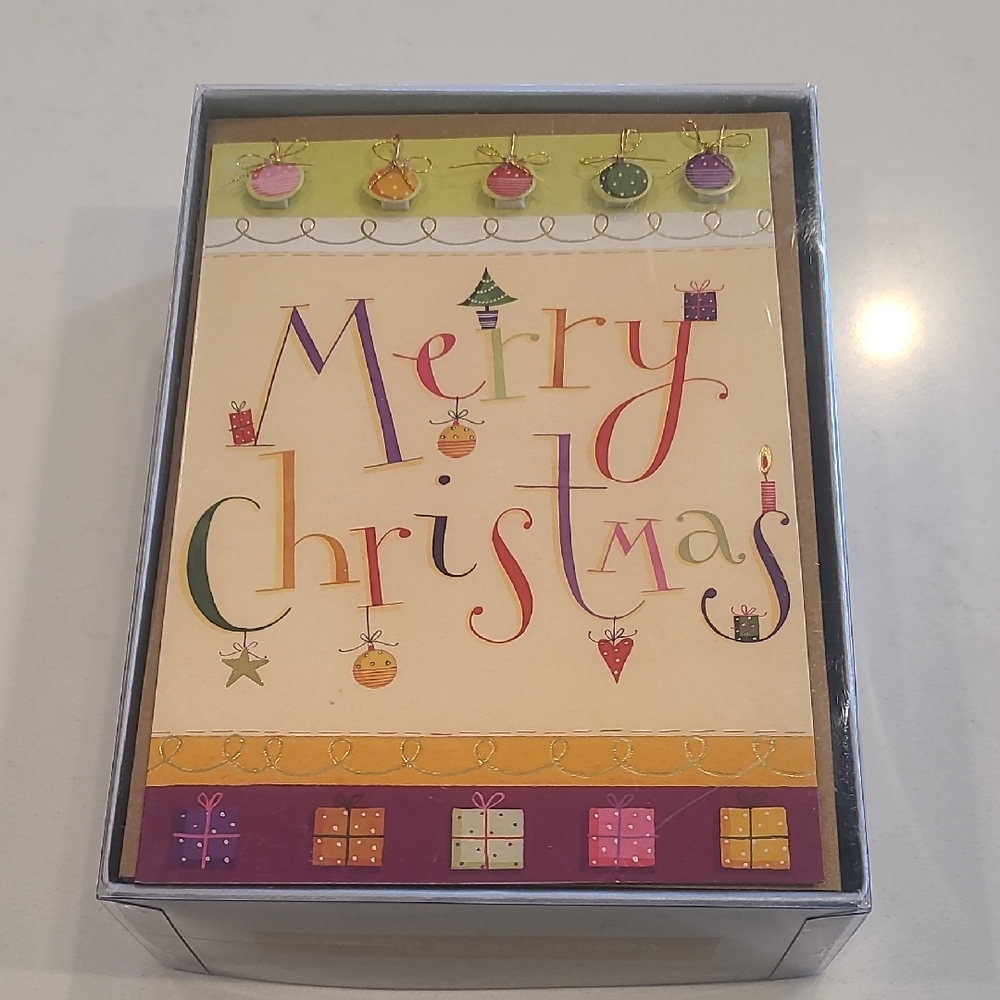 New! Colorful Merry Christmas Card Set